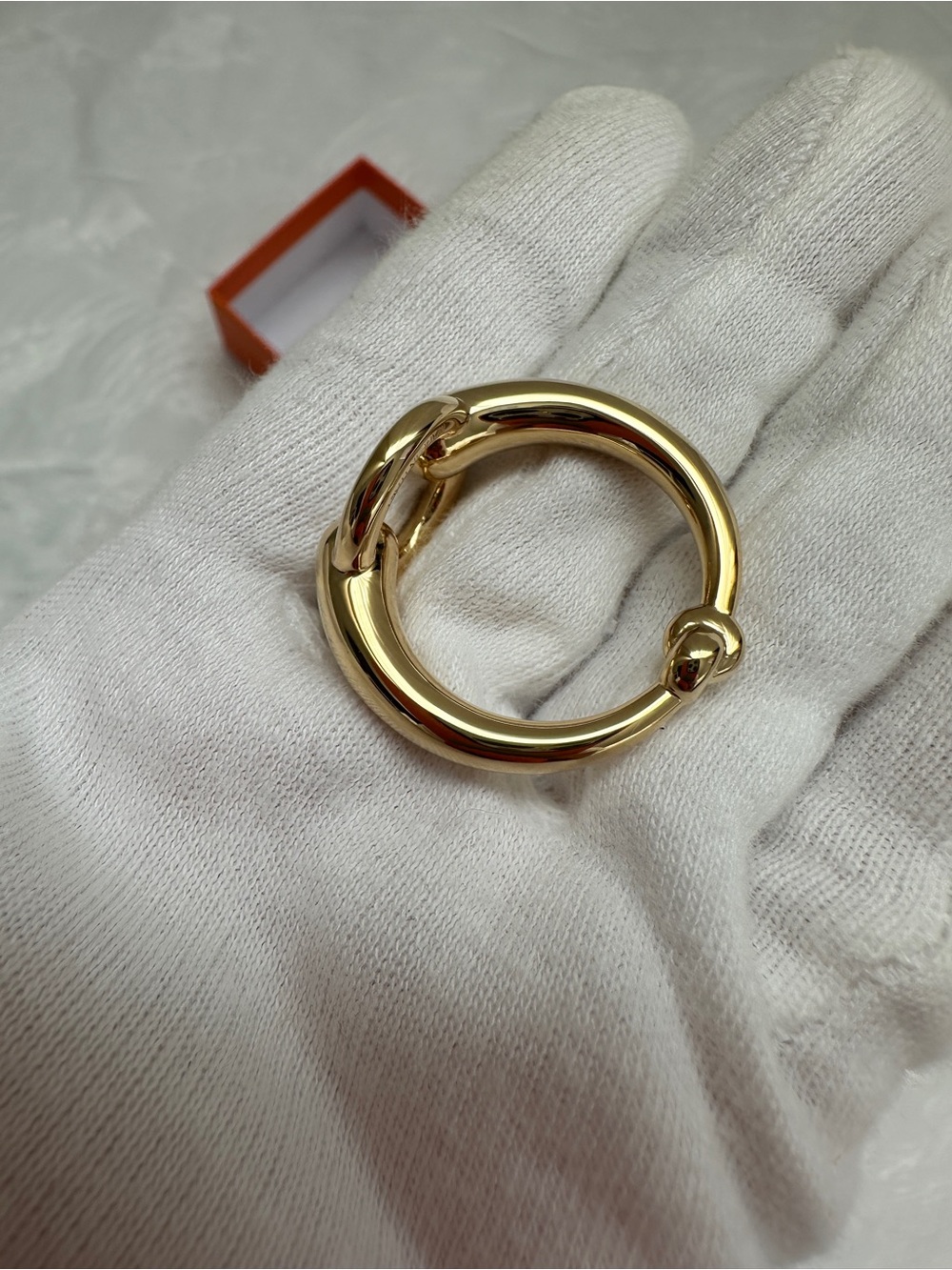 Hermes Mors scarf 90 ring Gold Tone - Picture 3 of 7